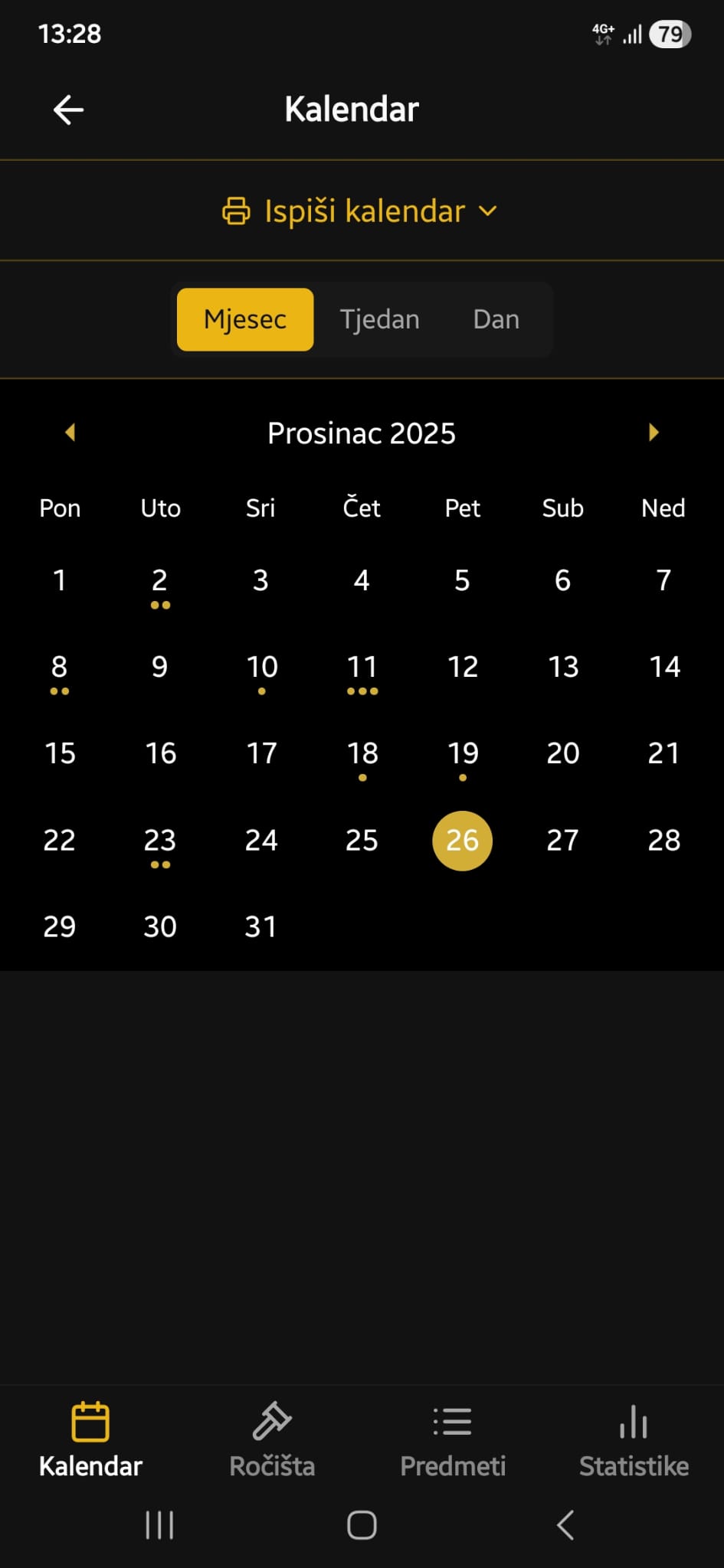 Calendar month view
